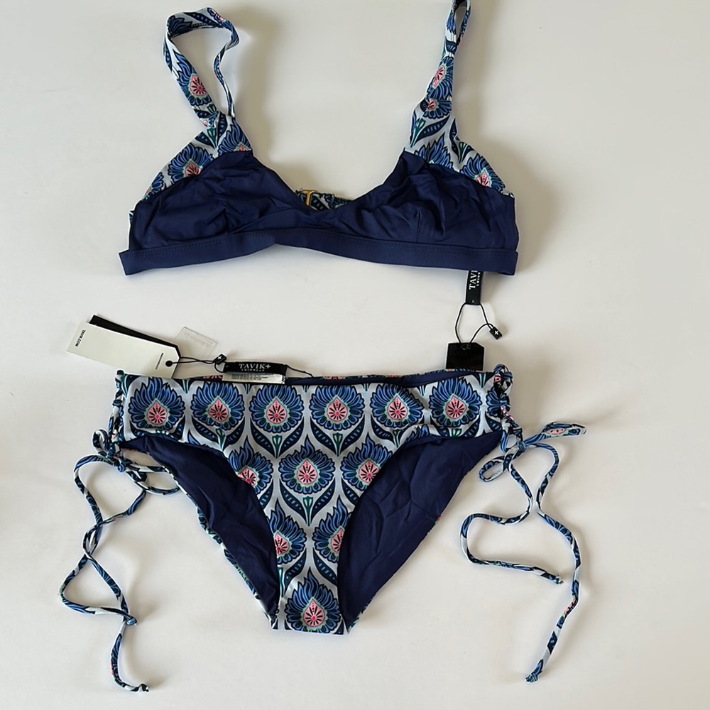 Tavik Blue and Floral Bikini Set